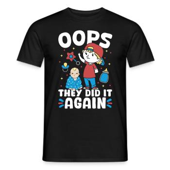 New baby - they did it again brother - Men's T-Shirt - black - Front - AI Model Male 178 light (178cm)