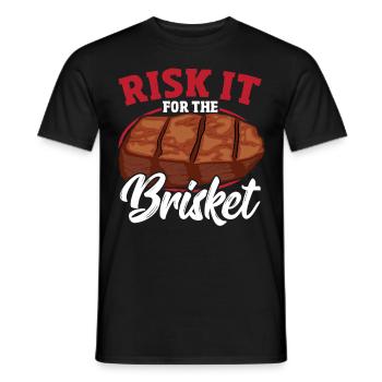 Poitrine de bœuf du Texas Viande de bœuf - T-shirt homme - noir - Devant - AI Model Male 178 light (178cm)