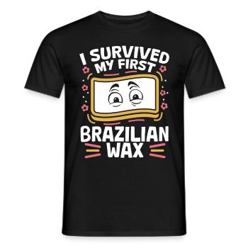 Body Wax Brazilian Wax Hair Removal - Men's T-Shirt - black - Front - AI Model Male 178 light (178cm)
