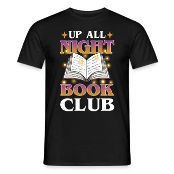 Story Seker Book Lovers All Night Book Club - Men's T-Shirt - black - Front - AI Model Male 178 light (178cm)