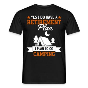 Camping Plan de retraite Retraités Camping - T-shirt homme - noir - Devant - AI Model Male 178 light (178cm)