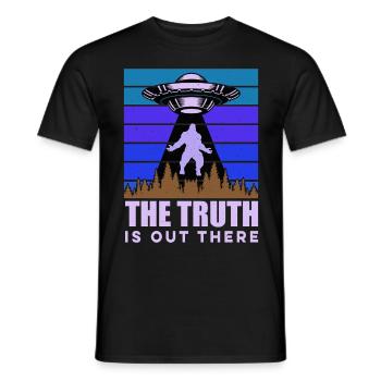 UFO Bigfoot Yeti Sasquatch - Men's T-Shirt - black - Front - AI Model Male 178 light (178cm)