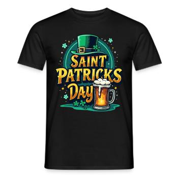 Saint Patrick's Day Beer - Men's T-Shirt - black - Front - AI Model Male 178 light (178cm)