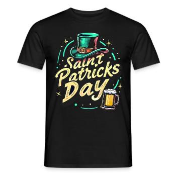 Saint Patrick's Day Beer - Men's T-Shirt - black - Front - AI Model Male 178 light (178cm)