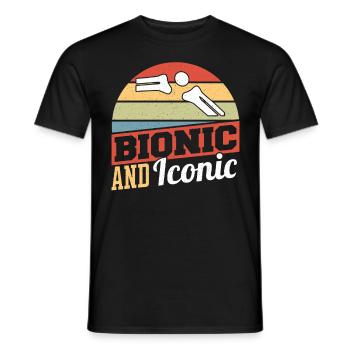 Bionic and iconic - Men's T-Shirt - black - Front - AI Model Male 178 light (178cm)