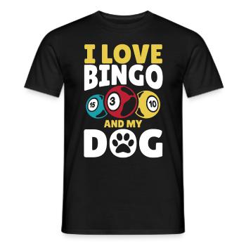 Ich liebe Bingo und meinen Hund - Männer T-Shirt - Schwarz - Vorne - AI Model Male 178 light (178cm)