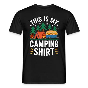 Camping Aventure Camping Drôle Design - T-shirt homme - noir - Devant - AI Model Male 178 light (178cm)