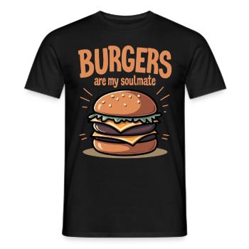 Burgers are my Soulmate Hamburger Fast Food - Männer T-Shirt - Schwarz - Vorne - AI Model Male 178 light (178cm)