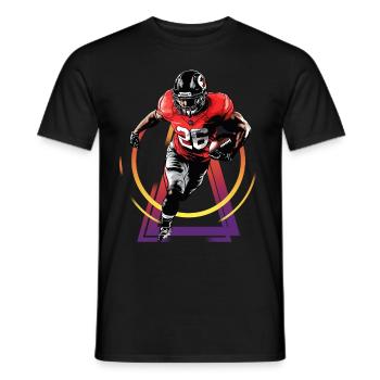 Joueur de football américain USA America Sports - T-shirt homme - noir - Devant - AI Model Male 178 light (178cm)
