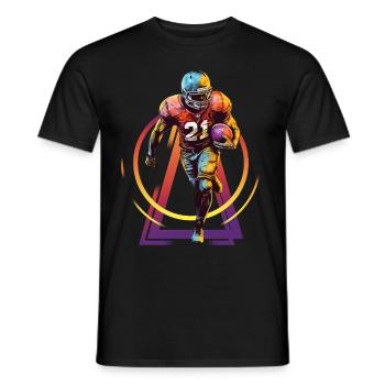Joueur de football américain USA Amérique Sports Rétro - T-shirt homme - noir - Devant - AI Model Male 178 light (178cm)