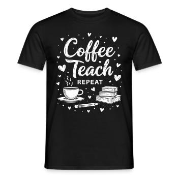 CoffeeTeach Repeat – Formation des formateurs d’enseignants - T-shirt homme - noir - Devant - AI Model Male 178 light (178cm)