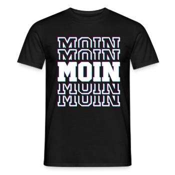 MOIN MOIN – Norddeutscher Gruß im Glitch-Style - Männer T-Shirt - Schwarz - Vorne - AI Model Male 178 light (178cm)