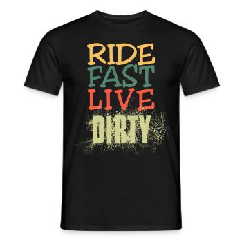 ROULEZ VITE, VIVEZ SALE – VTT - MOTOCROSS - T-shirt homme - noir - Devant - AI Model Male 178 light (178cm)
