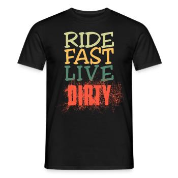 ROULEZ VITE, VIVEZ SALE – VTT - MOTOCROSS - T-shirt homme - noir - Devant - AI Model Male 178 light (178cm)