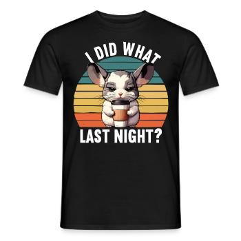 J’ai fait ce que j’ai fait hier soir chinchilla chinchillas rongeur - T-shirt homme - noir - Devant - AI Model Male 178 light (178cm)