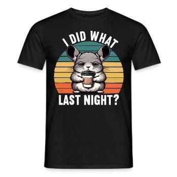 J’ai fait ce que j’ai fait hier soir chinchilla chinchillas rongeur - T-shirt homme - noir - Devant - AI Model Male 178 light (178cm)