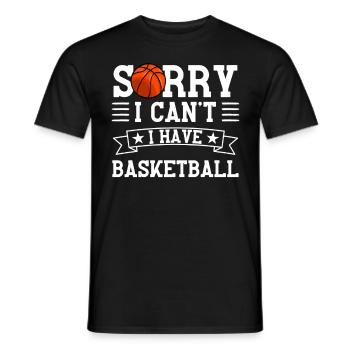 Désolé, j’ai du basket - T-shirt homme - noir - Devant - AI Model Male 178 light (178cm)