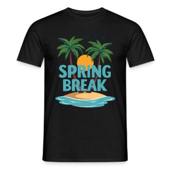 Spring Break Palm Trees Beach - Men's T-Shirt - black - Front - AI Model Male 178 light (178cm)