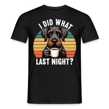 J’ai fait ce que la nuit dernière Chien de chasse allemand à poil dur - T-shirt homme - noir - Devant - AI Model Male 178 light (178cm)