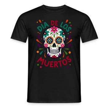 Totenkopf Mexico Día de los Muertos Skull - Men's T-Shirt - black - Front - AI Model Male 178 light (178cm)