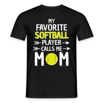 Softball Mama Spruch Softball Mutter - Männer T-Shirt - Schwarz - Vorne - AI Model Male 178 light (178cm)