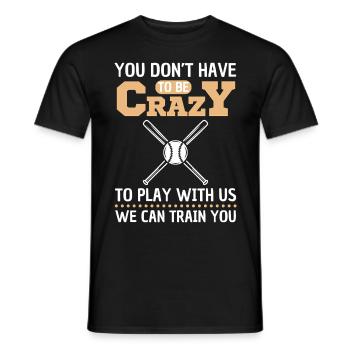 Drôle de baseball disant équipe de baseball - T-shirt homme - noir - Devant - AI Model Male 178 light (178cm)