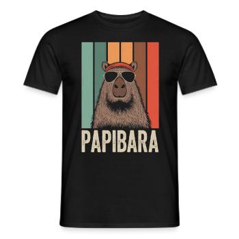 Papibara Father Funny Saying Gifts Father's Day - Men's T-Shirt - black - Front - AI Model Male 178 light (178cm)