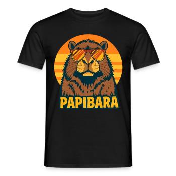 Papibara Father Funny Saying Gifts Father's Day - Men's T-Shirt - black - Front - AI Model Male 178 light (178cm)