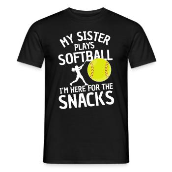 Drôle de softball disant frères et sœurs - T-shirt homme - noir - Devant - AI Model Male 178 light (178cm)