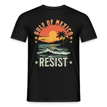 Golfe du Mexique - Résister - Coucher de soleil rétro - T-shirt homme - noir - Devant - AI Model Male 178 light (178cm)