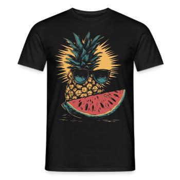 Pineapple and watermelon - Men's T-Shirt - black - Front - AI Model Male 178 light (178cm)