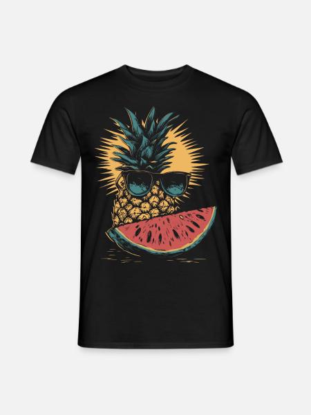 Pineapple and watermelon - Men's T-Shirt - black