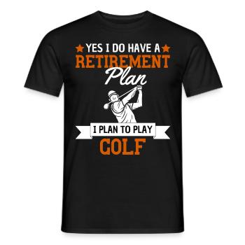 Mein Rentenplan ist Golf spielen - Männer T-Shirt - Schwarz - Vorne - AI Model Male 178 light (178cm)