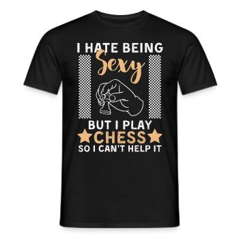Funny Chess Saying Chess Player - Men's T-Shirt - black - Front - AI Model Male 178 light (178cm)
