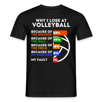 joueur de volley-ball drôle de volley-ball dicton - T-shirt homme - noir - Devant - AI Model Male 178 light (178cm)