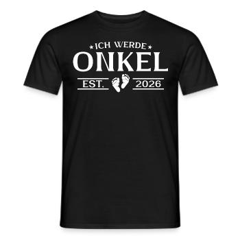 Ich werde Onkel 2026 Schwangerschaft ankündigen - Männer T-Shirt - Schwarz - Vorne - AI Model Male 178 light (178cm)