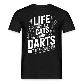 Fléchettes Dire Chats Fléchettes Drôles Fléchettes Cadeau - T-shirt homme - noir - Devant - AI Model Male 178 light (178cm)