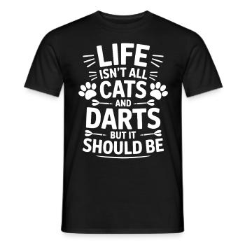 Fléchettes Dire Chats Fléchettes Drôles Fléchettes Cadeau - T-shirt homme - noir - Devant - AI Model Male 178 light (178cm)
