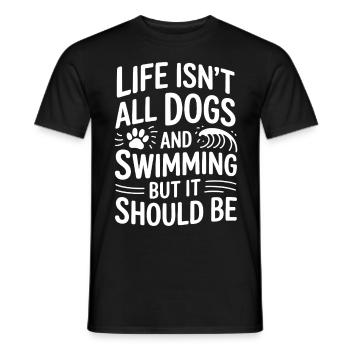Natation Dire Chiens Drôle Natation Cadeau - T-shirt homme - noir - Devant - AI Model Male 178 light (178cm)