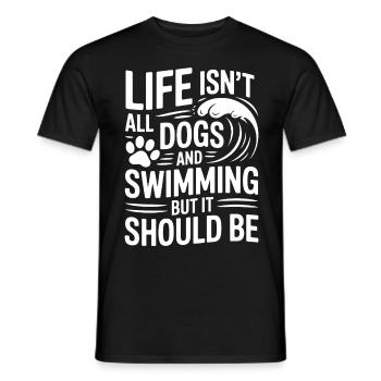 Natation Dire Chiens Drôle Natation Cadeau - T-shirt homme - noir - Devant - AI Model Male 178 light (178cm)