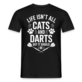 Fléchettes Dire Chats Fléchettes Drôles Fléchettes Cadeau - T-shirt homme - noir - Devant - AI Model Male 178 light (178cm)