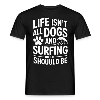 Surfing Saying Dogs Funny Surfing Gift - Men's T-Shirt - black - Front - AI Model Male 178 light (178cm)