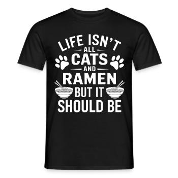 Ramen Cat Anime Funny Kawaii Ramen Gift - Men's T-Shirt - black - Front - AI Model Male 178 light (178cm)