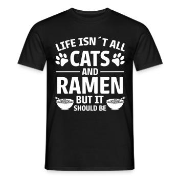 Ramen Cat Anime Funny Kawaii Ramen Gift - Men's T-Shirt - black - Front - AI Model Male 178 light (178cm)