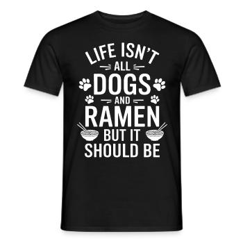 Ramen Dogs Anime Funny Kawaii Ramen Gift - Men's T-Shirt - black - Front - AI Model Male 178 light (178cm)