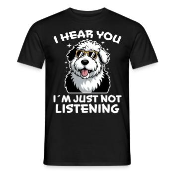 Vieux chien de berger anglais disant blague chien de berger cadeau - T-shirt homme - noir - Devant - AI Model Male 178 light (178cm)