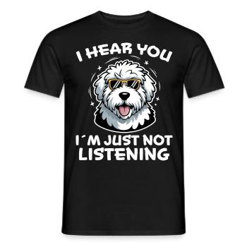 Vieux chien de berger anglais disant blague chien de berger cadeau - T-shirt homme - noir - Devant - AI Model Male 178 light (178cm)