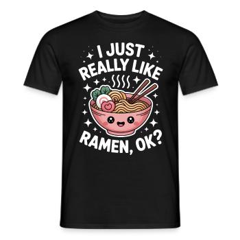 Ramen Anime Lustiges Kawaii Ramen Geschenk - Männer T-Shirt - Schwarz - Vorne - AI Model Male 178 light (178cm)