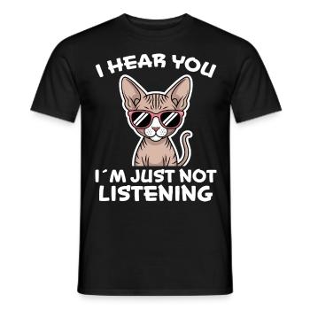 Chat Sphynx Disant Drôle Chat Sphynx Cadeau - T-shirt homme - noir - Devant - AI Model Male 178 light (178cm)