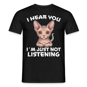 Sphynx Cat Saying Funny Sphynx Cat Gift - Men's T-Shirt - black - Front - AI Model Male 178 light (178cm)